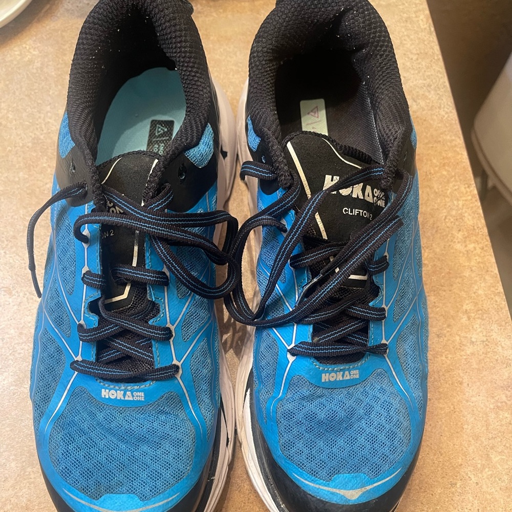 Hoka One One Clifton 2 Black & blue women Sneakers size 10 used